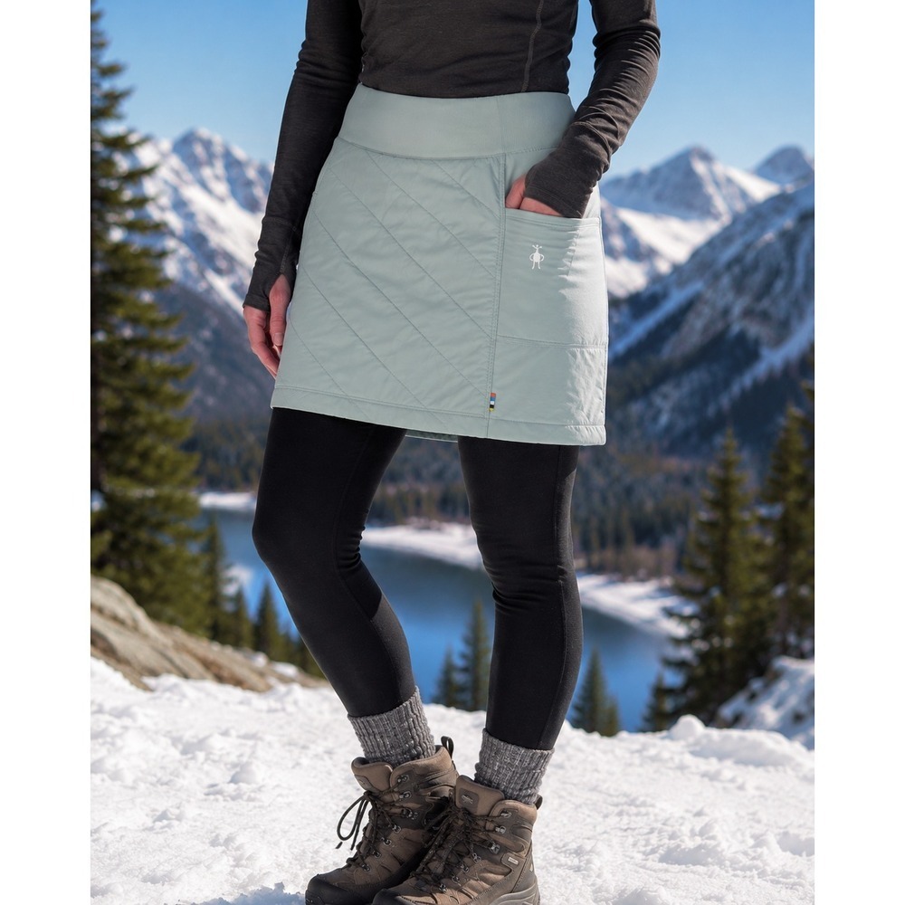 Smartwool Smartloft Skirt L Arctic Green Merino Wool Insulated Hiking NWT